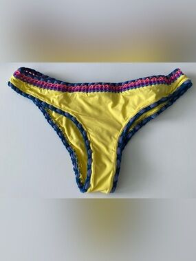 Yellow Crochet-Trim Bikini Bottom - Women